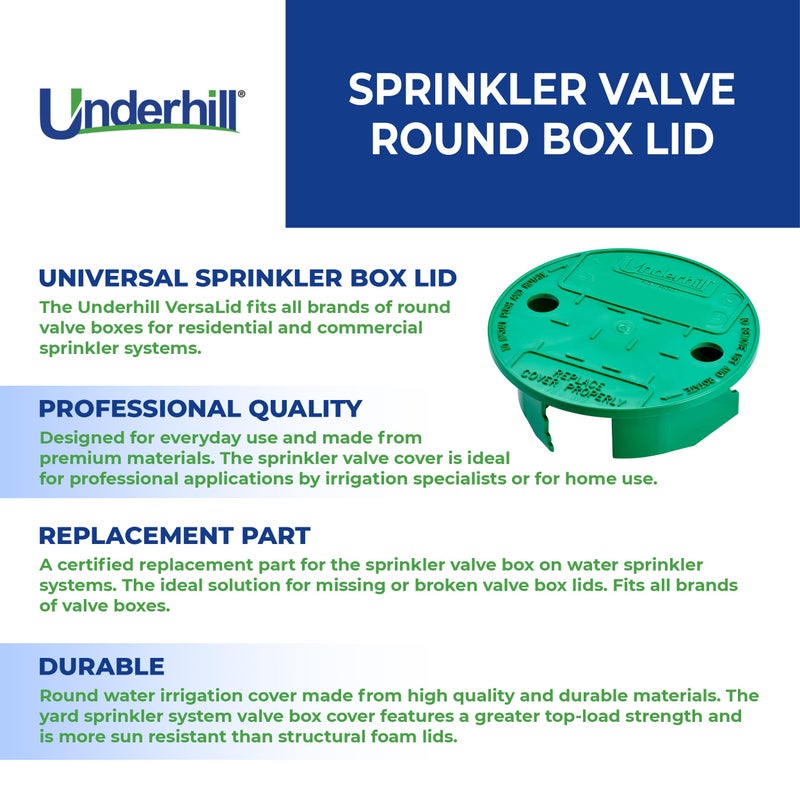 Underhill Sprinkler Valve Round Box Lid, VersaLid 6 Inch to 7 Inch Universal Cover for Automatic Irrigation System, Green, VL-6 - Image 3